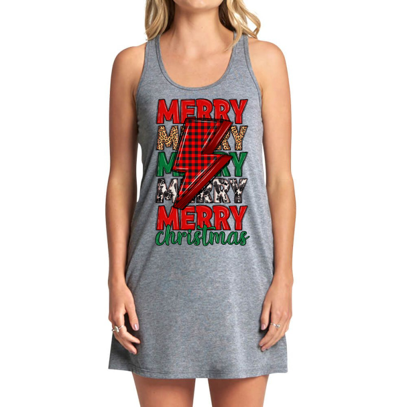 Merry Christmas Lightning Bolt Tank Dress by MaliasSmallBusiness | Artistshot