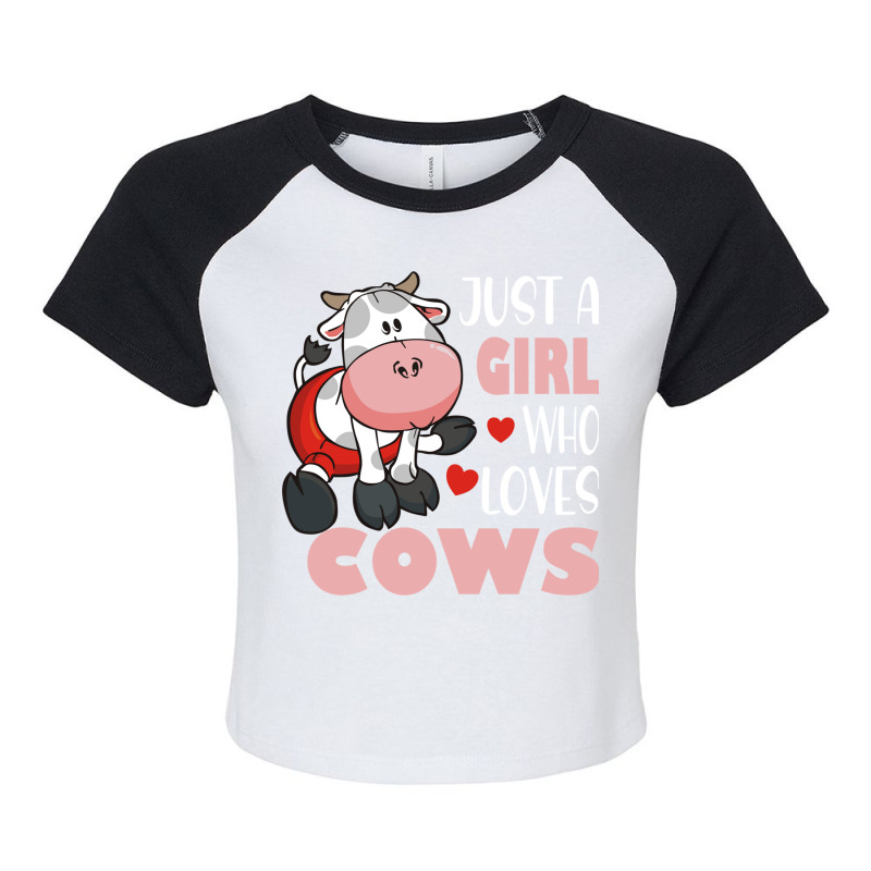 Just A Girl Who Loves Cows I Moo Cow Farmer Raglan Crop Top by binly | Artistshot