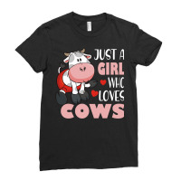 Just A Girl Who Loves Cows I Moo Cow Farmer Ladies Fitted T-shirt | Artistshot