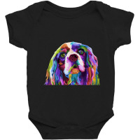 English Cocker Spaniel Art Portrait Dog Baby Bodysuit | Artistshot