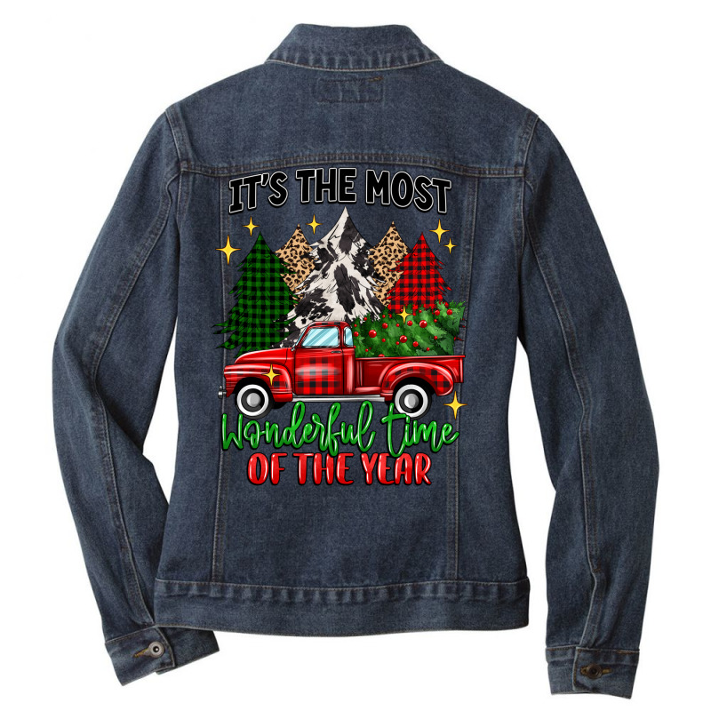 Its The Most Wonderful Time Of The Year Ladies Denim Jacket by MaliasSmallBusiness | Artistshot