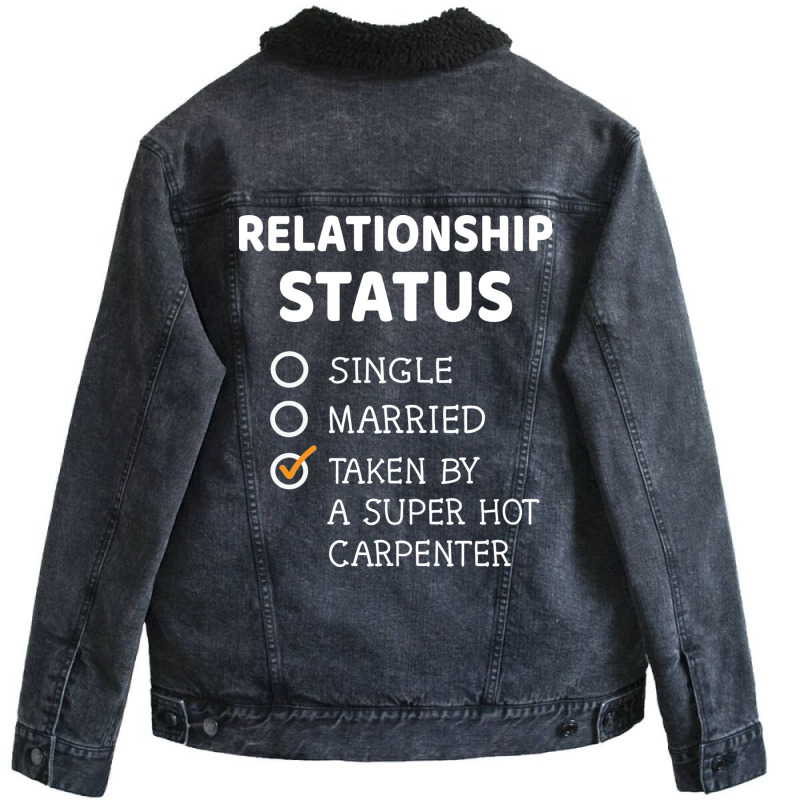 Relationship Status Single Married Taken By A Supe Unisex Sherpa-lined Denim Jacket | Artistshot