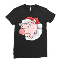 Pig Santa Christmas Funny Farming Merry Pigmas Ladies Fitted T-shirt | Artistshot