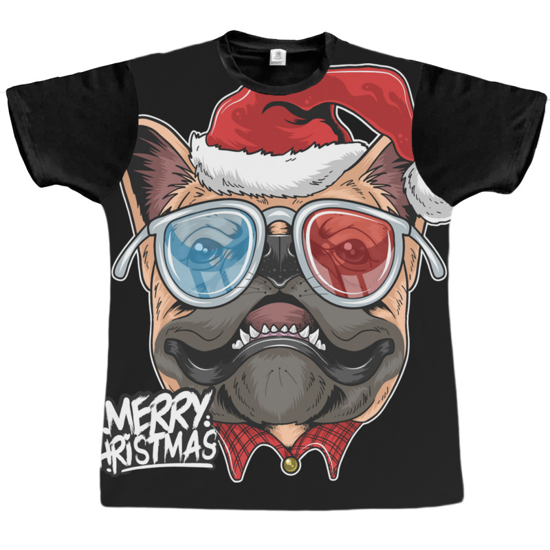 Pug Puppy Dog Santa Claus Christmas Cute Dog Face Graphic T-shirt | Artistshot