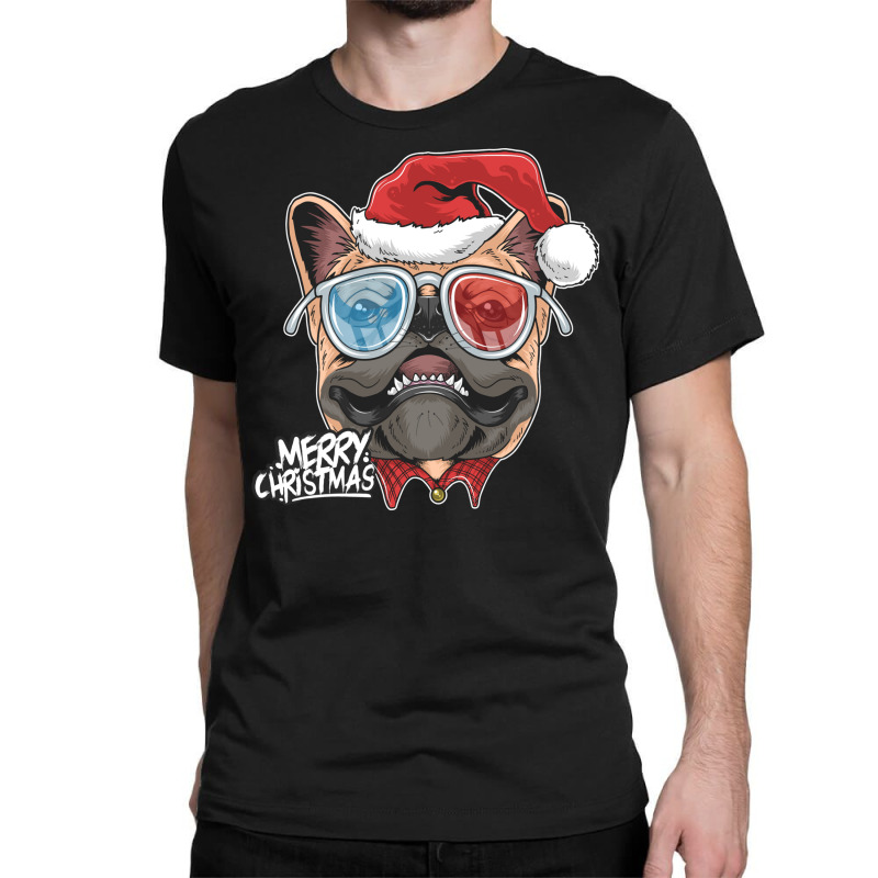 Pug Puppy Dog Santa Claus Christmas Cute Dog Face Classic T-shirt | Artistshot