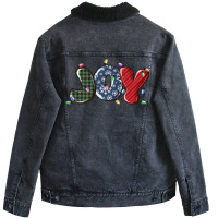 Joy Christmas Lights Unisex Sherpa-lined Denim Jacket | Artistshot