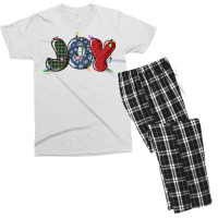 Joy Christmas Lights Men's T-shirt Pajama Set | Artistshot