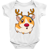 Guinea Pig With Antlers Christmas Merry Pigmas Xma Baby Bodysuit | Artistshot