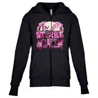 Strike Out Breast Cancer Baseball Youth Zipper Hoodie | Artistshot