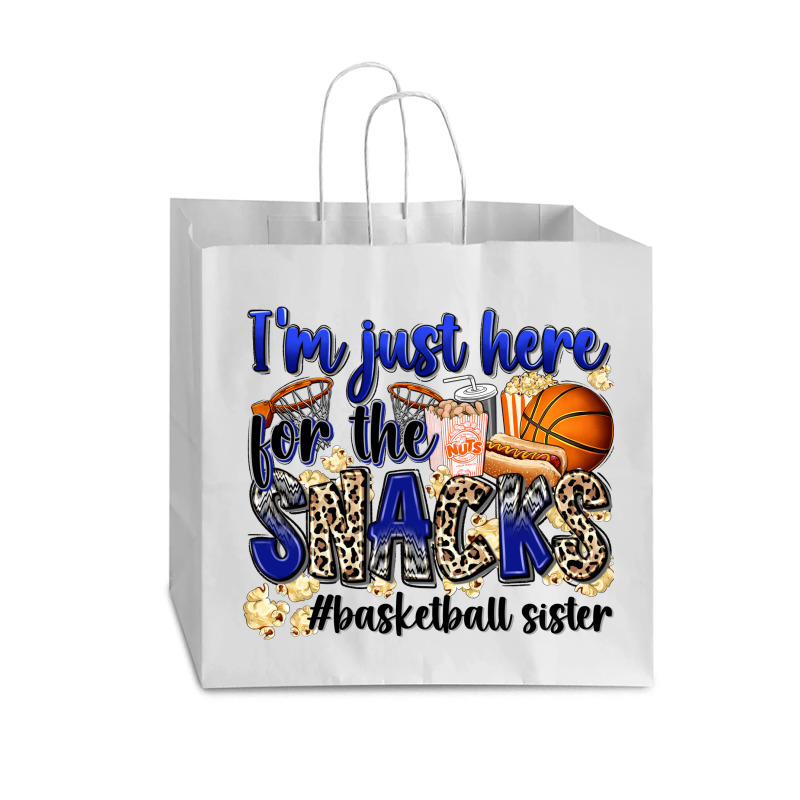 I'm Just Here For The Snacks #basketball Sister Vogue Paper Bag - 16 X 6 X 12 | Artistshot