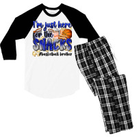 I'm Just Here For The Snacks #basketball Brother Men's 3/4 Sleeve Pajama Set | Artistshot