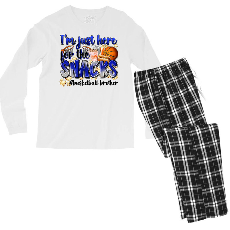 I'm Just Here For The Snacks #basketball Brother Men's Long Sleeve Pajama Set | Artistshot