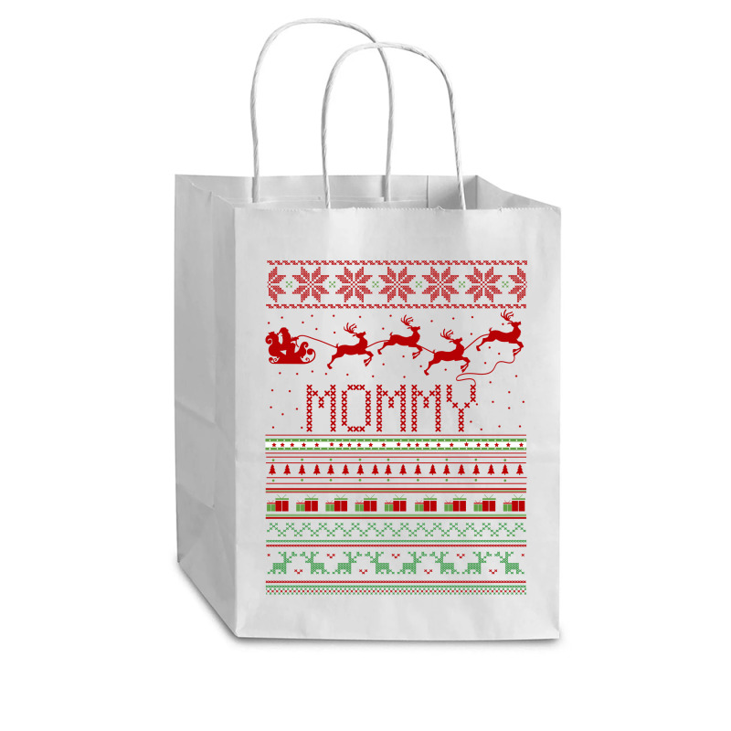 Mommy Ugly Christmas Sweater Xmas Cub Paper Bag - 8 X 4 1/2 X 10 1/4 | Artistshot