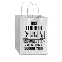 This Teacher Survived The 2016 2017 School Yea Cub Paper Bag - 8 X 4 1/2 X 10 1/4 | Artistshot