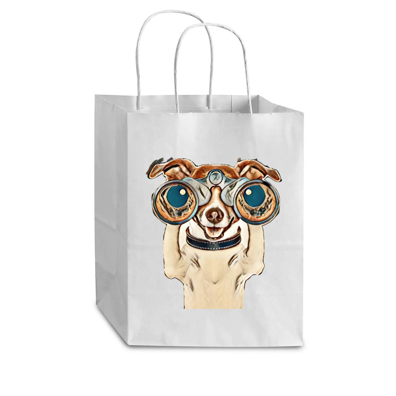 Dog Funny Binocular Animal Cub Paper Bag - 8 X 4 1/2 X 10 1/4 | Artistshot