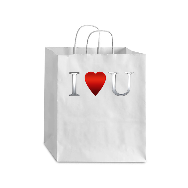 I Love U Heart Debie Paper Bag - 10 X 5 X 13 | Artistshot