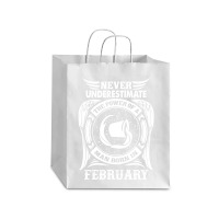 Never Underestimate The Power Of A Man Born In February Debie Paper Bag - 10 X 5 X 13 | Artistshot