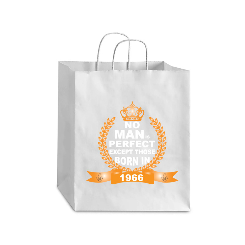 No Man Is Perfect Except Those Born In 1966 Debie Paper Bag - 10 X 5 X 13 | Artistshot