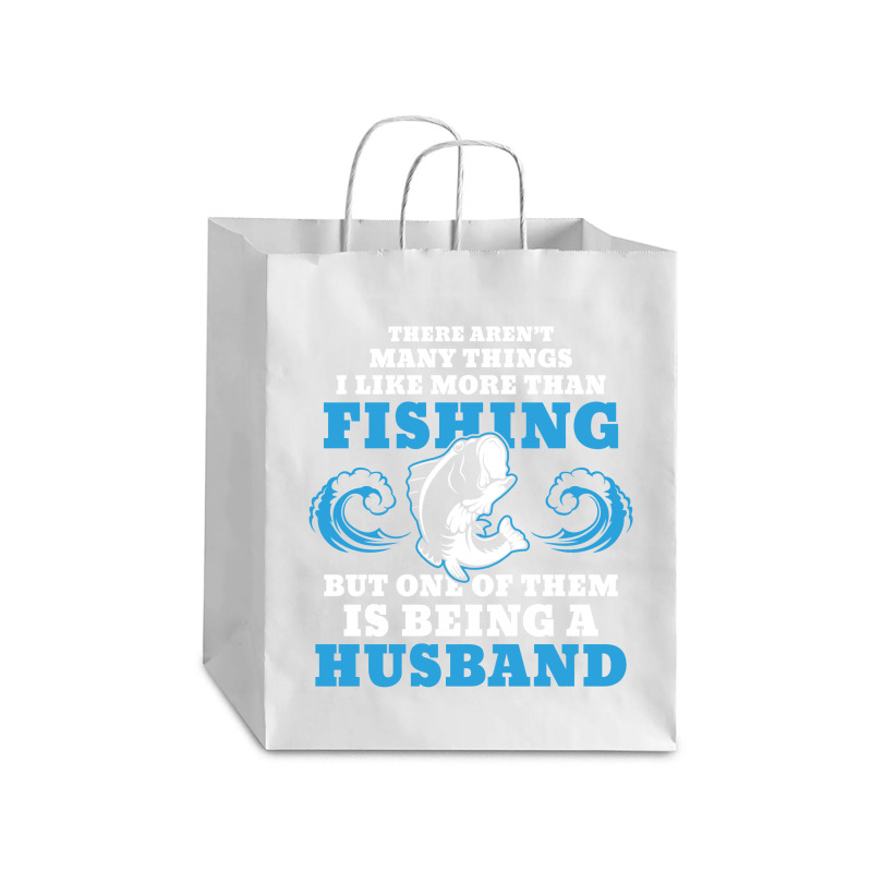 Fishing Husband Debie Paper Bag - 10 X 5 X 13 | Artistshot