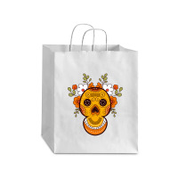 Orange Skull Debie Paper Bag - 10 X 5 X 13 | Artistshot