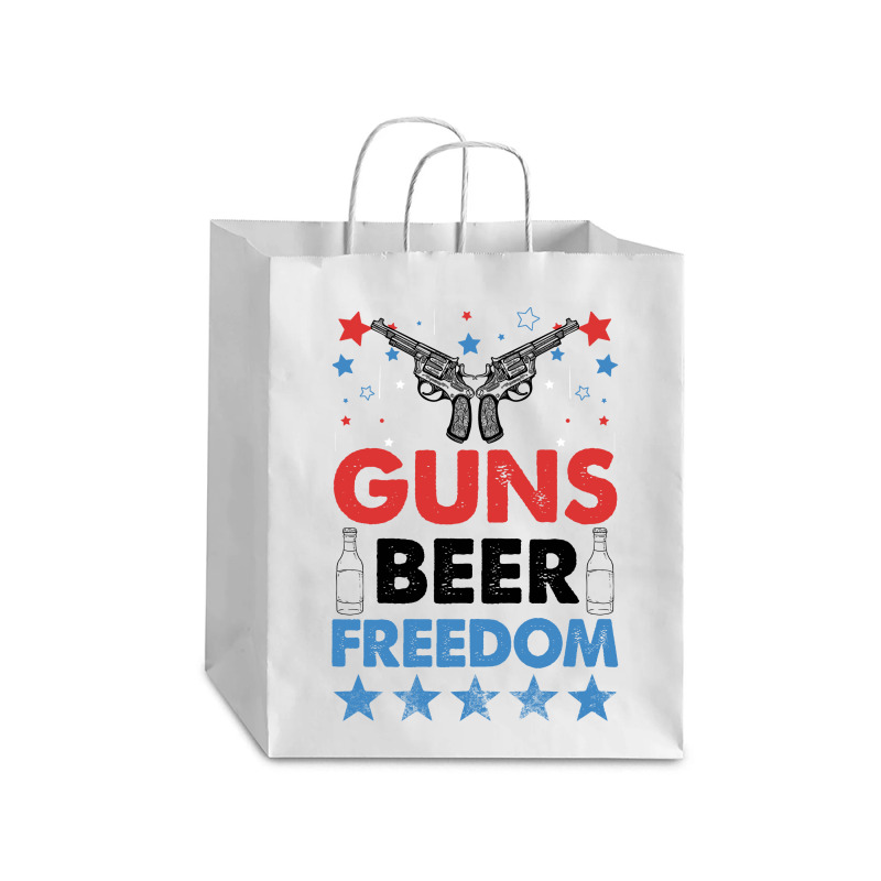 Guns Beer Freedom For White Debie Paper Bag - 10 X 5 X 13 | Artistshot