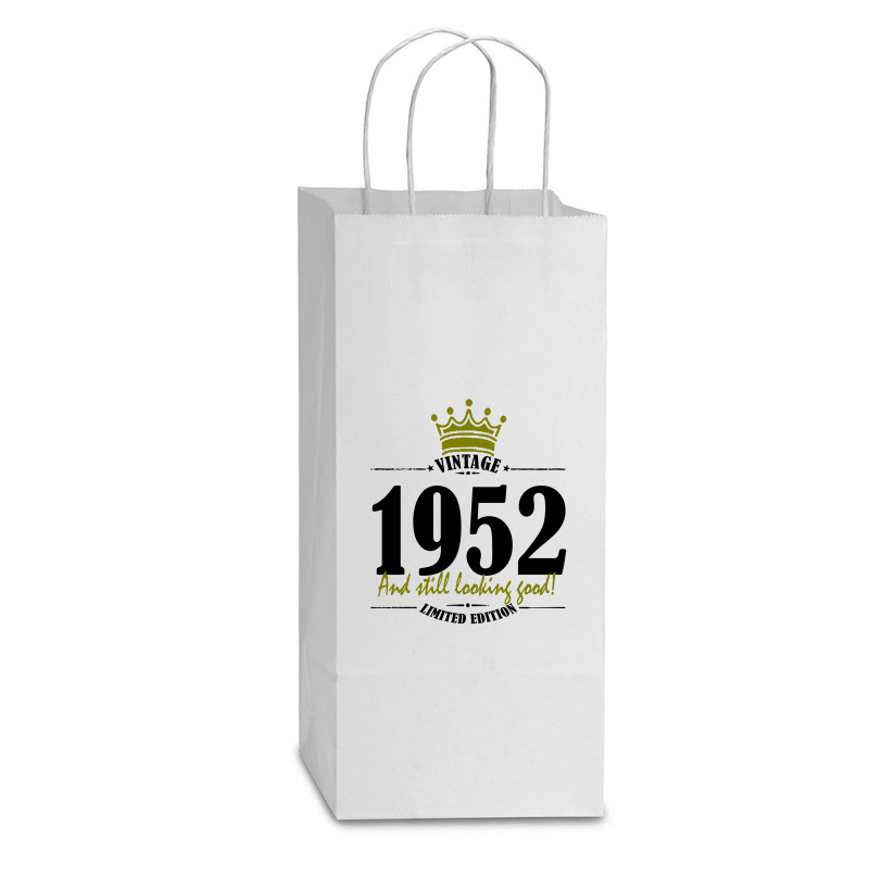 Vintage 1952 And Still Looking Good Double Wine Paper Bag - 6 1/2 X 3 1/2 X 12 3/8 | Artistshot