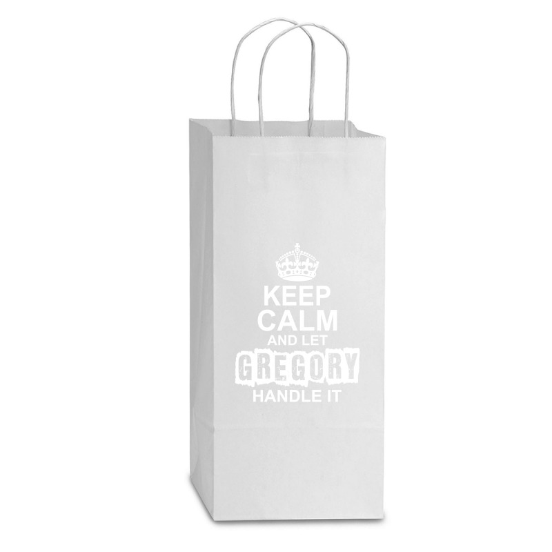 Keep Calm And Let Gregory Handle It Double Wine Paper Bag - 6 1/2 X 3 1/2 X 12 3/8 | Artistshot