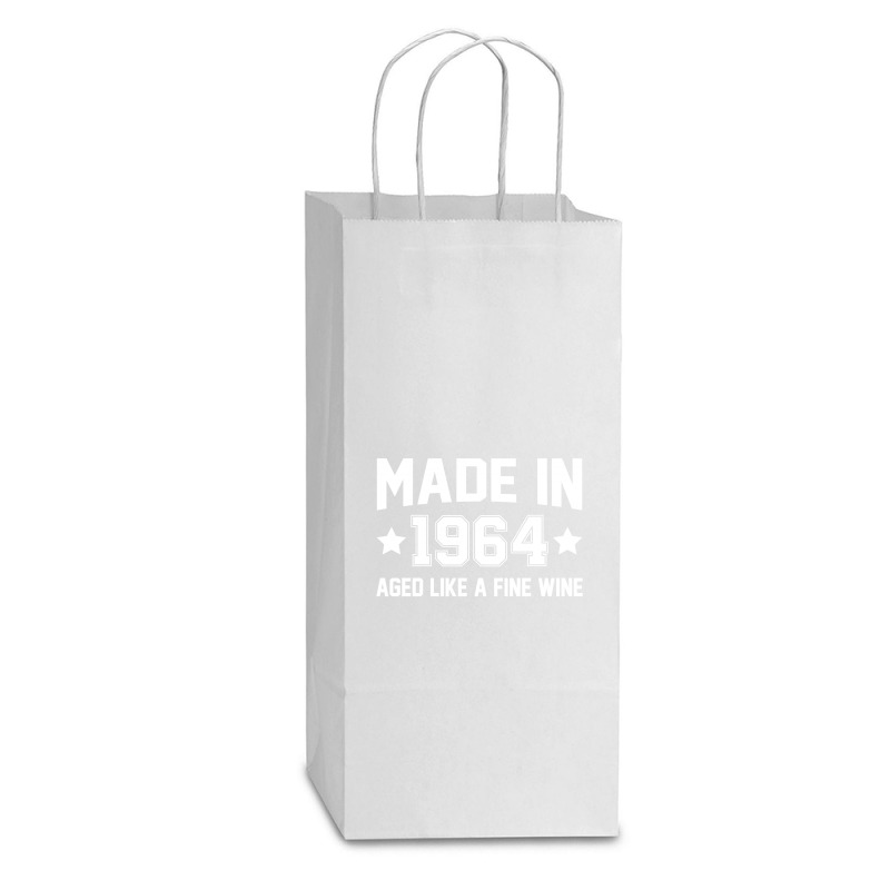 Made In 1964 Aged Like A Fine Wine Double Wine Paper Bag - 6 1/2 X 3 1/2 X 12 3/8 | Artistshot