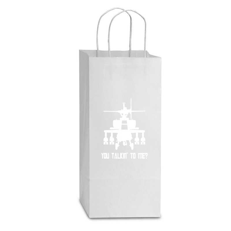 Helicopter T Shirt Funny Taxi Driver Double Wine Paper Bag - 6 1/2 X 3 1/2 X 12 3/8 | Artistshot