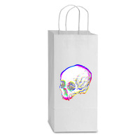 Skull Glitch Double Wine Paper Bag - 6 1/2 X 3 1/2 X 12 3/8 | Artistshot