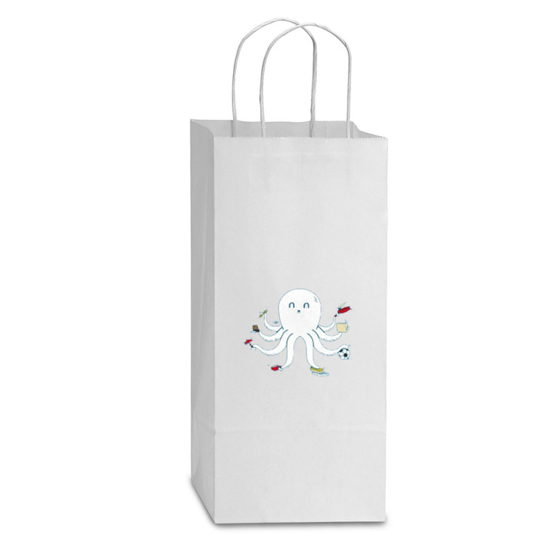 Octopus Double Wine Paper Bag - 6 1/2 X 3 1/2 X 12 3/8 | Artistshot