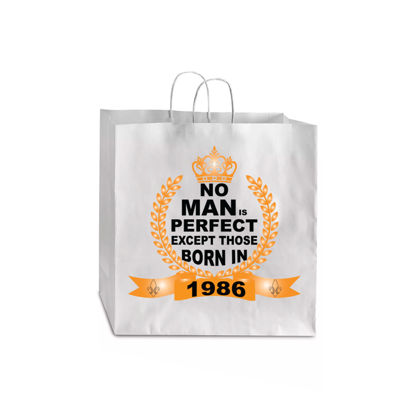 No Man Is Perfect Except Those Born In 1985 Jumbo Paper Bag - 18 X 7 X 18 3/4 | Artistshot