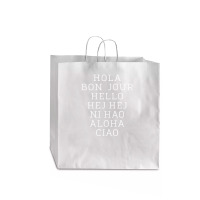 Hello 7 Languages Hola Bonjour Ni Hao Chinese French Italian Jumbo Paper Bag - 18 X 7 X 18 3/4 | Artistshot