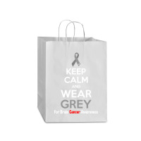 Keep Calm And Wear Grey (for Brain Cancer Awareness) Mart Paper Bag -13 X 7 X 17 | Artistshot