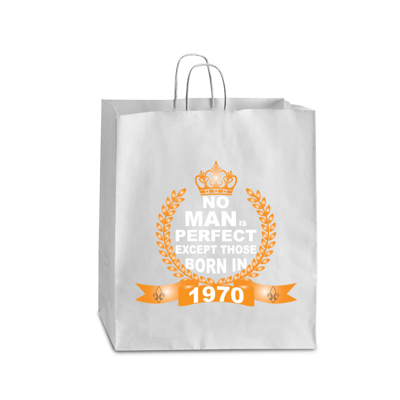 No Man Is Perfect Except Those Born In 1970 Queen Paper Bag - 16 X 6 X 19 1/4 | Artistshot