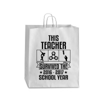 This Teacher Survived The 2016 2017 School Yea Queen Paper Bag - 16 X 6 X 19 1/4 | Artistshot