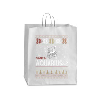 Santa Aquarius Christmas Ugly T Shirts Queen Paper Bag - 16 X 6 X 19 1/4 | Artistshot