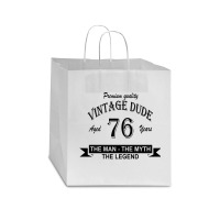 Aged 76 Years Star Paper Bag - 13 X 7 X 13 | Artistshot