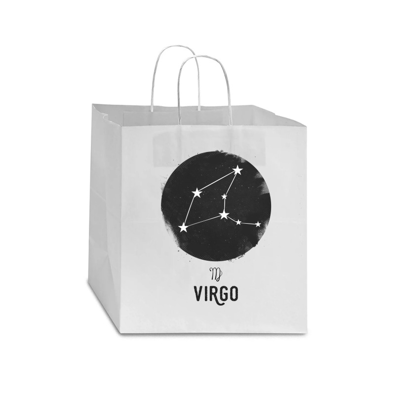 Minimal Virgo Zodiac Sign Star Paper Bag - 13 X 7 X 13 | Artistshot