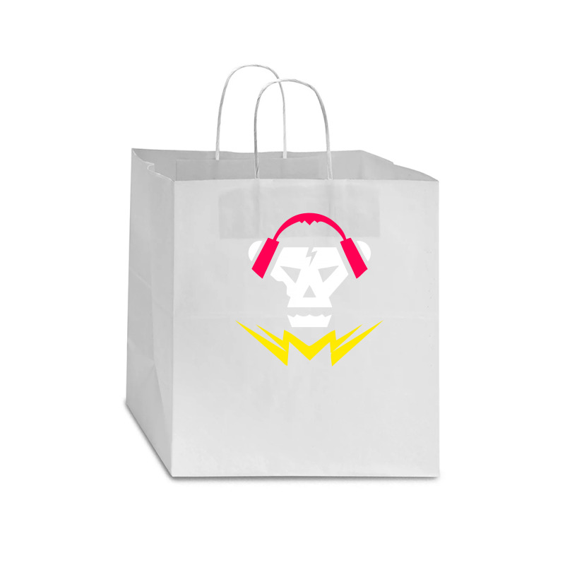 Bubstep Music Skull Star Paper Bag - 13 X 7 X 13 | Artistshot