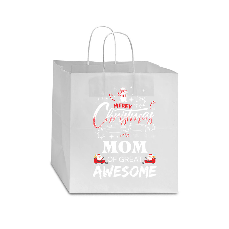 Merry Christmas To Mom Of Great Awesome Star Paper Bag - 13 X 7 X 13 | Artistshot