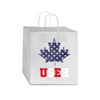 Useh Maple Leaf Flag Star Paper Bag - 13 X 7 X 13 | Artistshot