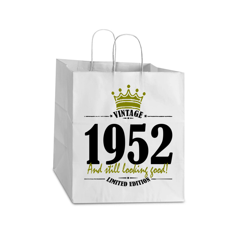 Vintage 1952 And Still Looking Good Take Out Paper Bag - 14 X 10 X 15 1/2 | Artistshot