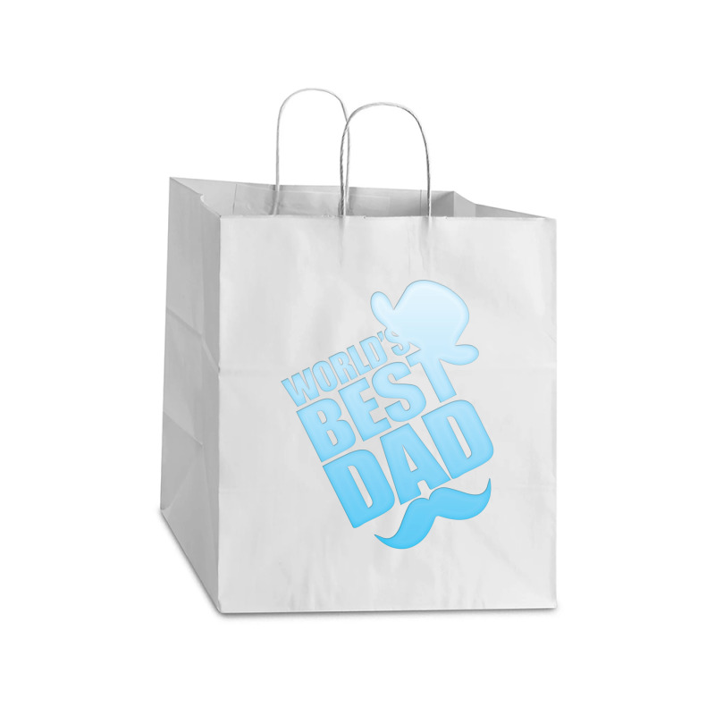 World's Best Dad Ever Take Out Paper Bag - 14 X 10 X 15 1/2 | Artistshot