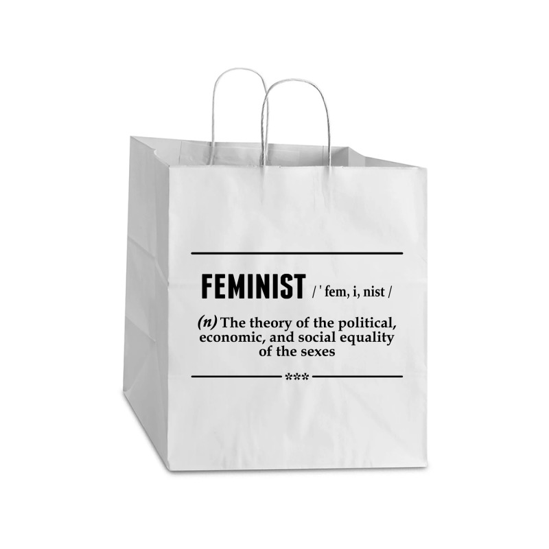 Feminist Noun Take Out Paper Bag - 14 X 10 X 15 1/2 | Artistshot