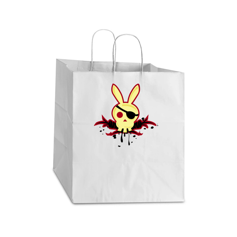 Bunny Skull And Crosscarrots Take Out Paper Bag - 14 X 10 X 15 1/2 | Artistshot