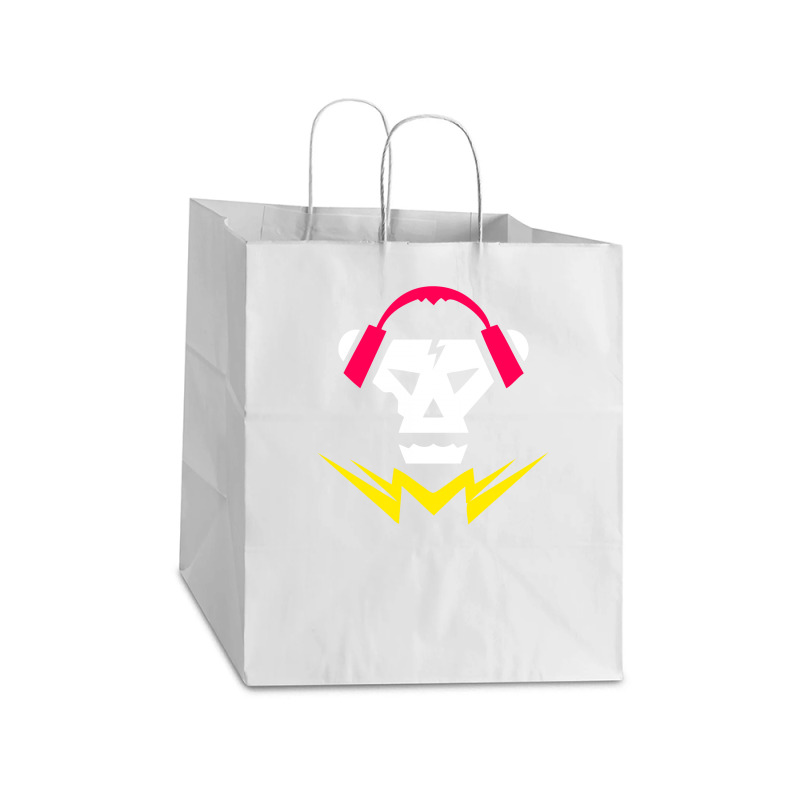 Bubstep Music Skull Take Out Paper Bag - 14 X 10 X 15 1/2 | Artistshot