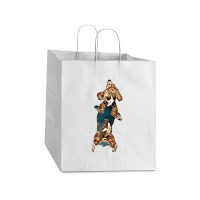 Dog Beagle Dancing Isolated Take Out Paper Bag - 14 X 10 X 15 1/2 | Artistshot