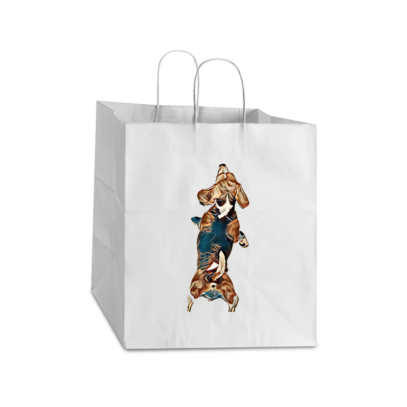 Dog Beagle Dancing Isolated Take Out Paper Bag - 14 X 10 X 15 1/2 | Artistshot