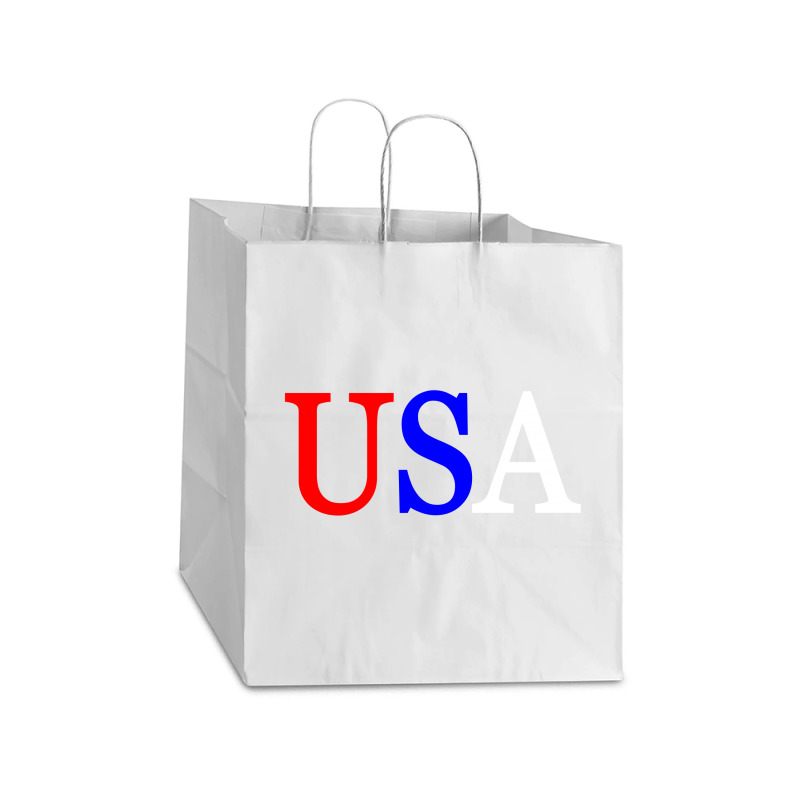 Usa Take Out Paper Bag - 14 X 10 X 15 1/2 | Artistshot